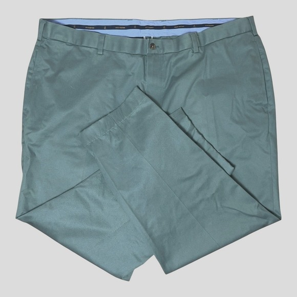 Brooks Brothers Lightweight Advantage Flat Front Green Chino Pants‎ W44 L32 Reg - Picture 1 of 4